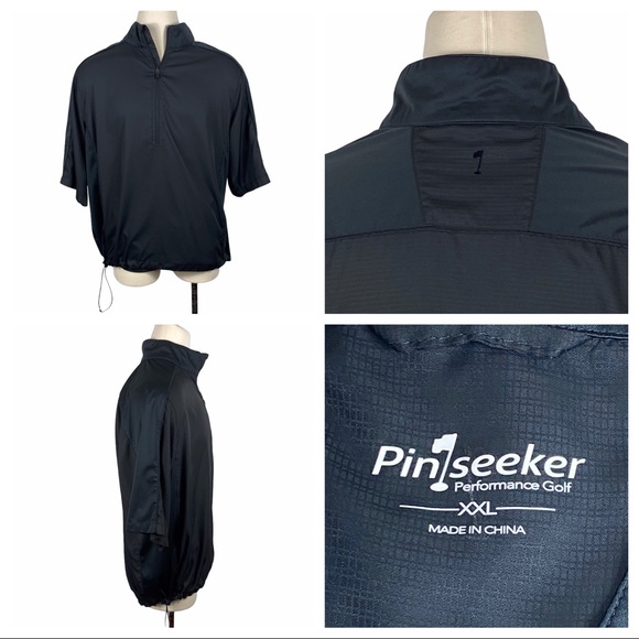 Pin Seeker Other - Pin Seeker 1/2 Zip Black Short Sleeve Pullover XXL